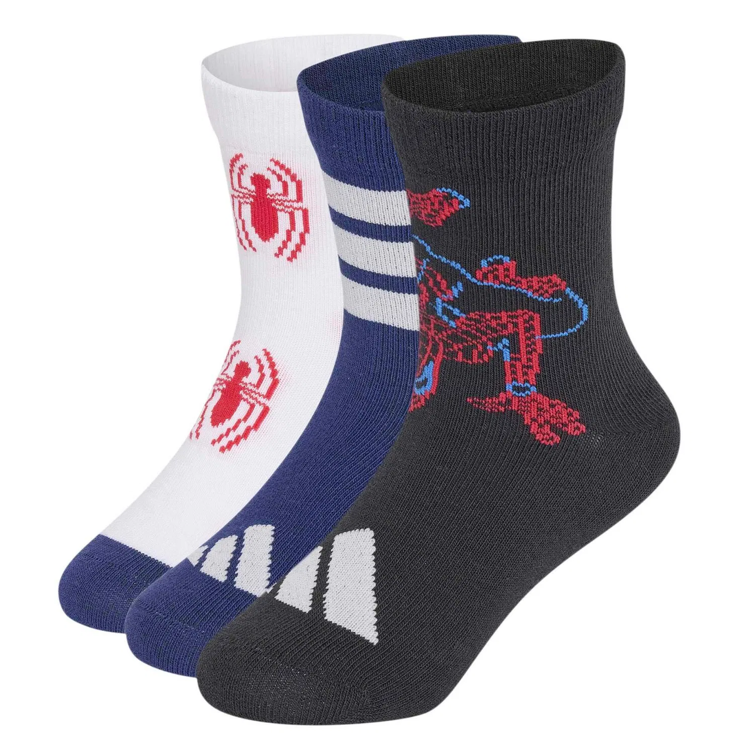 Детские носки с принтом Marvel Adidas Sport Lk Mrvl Sm 3Pp, цвет Black/Dark Blue/White