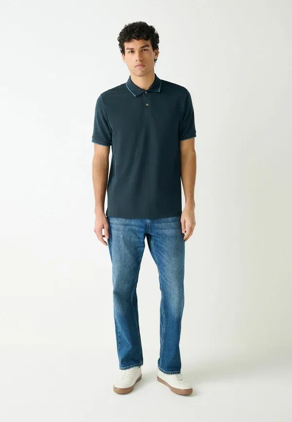 Поло с коротким рукавом, Regular Fit, Button neck fit - short sleeve smart collar polo shirt, Next, Navy Blue, темно-синий — фото 2