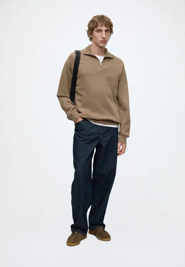 Толстовка Lacoste Классическая, Однотонная, Синяя — фото 2