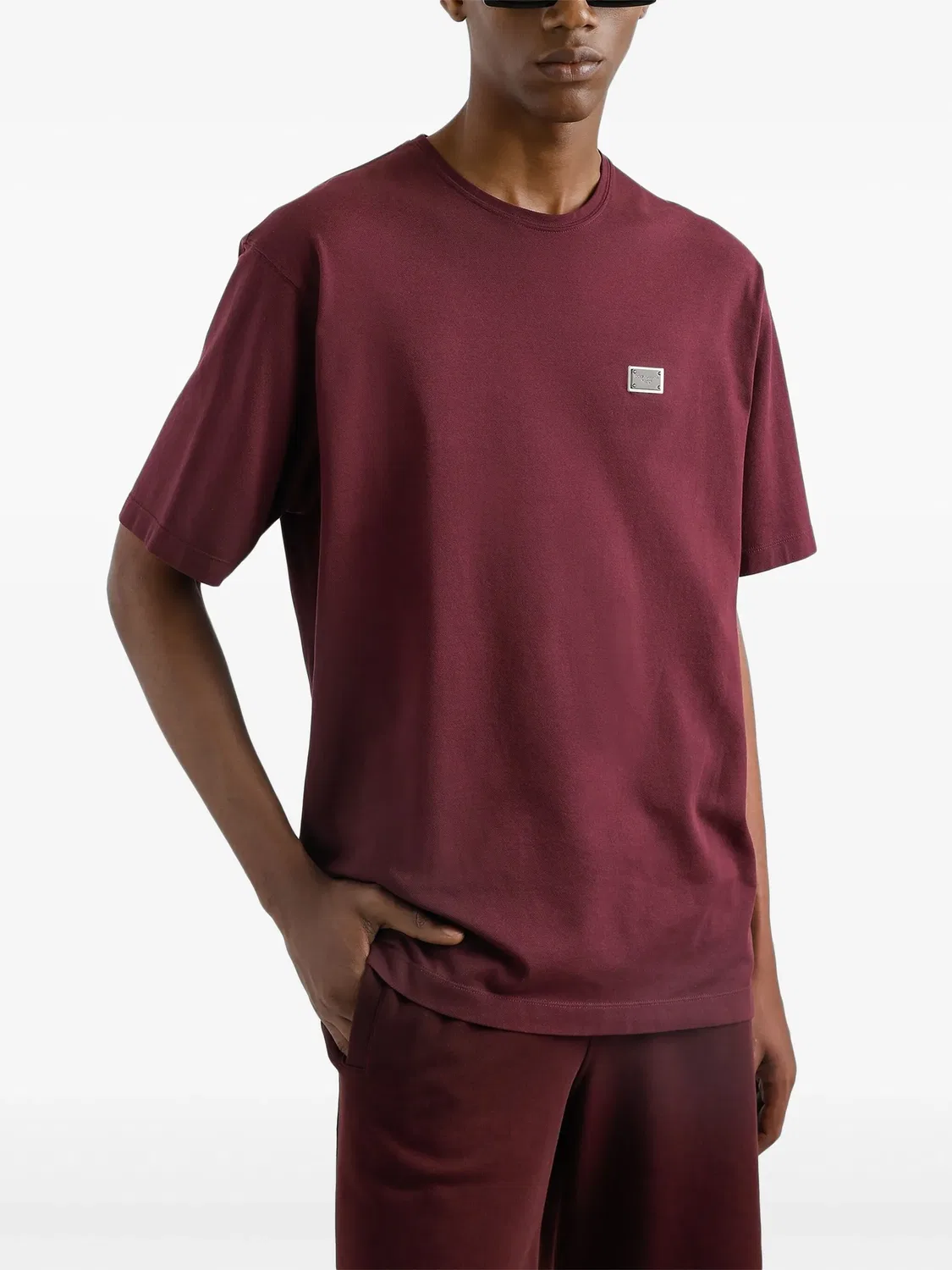 Dolce & Gabbana Футболка Logo Plaque красная — фото 3