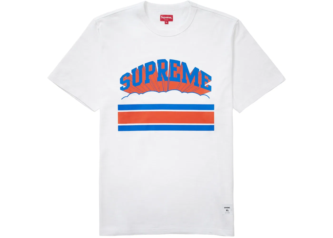 Мужская футболка с принтом Supreme Cloud Arc Tee, White