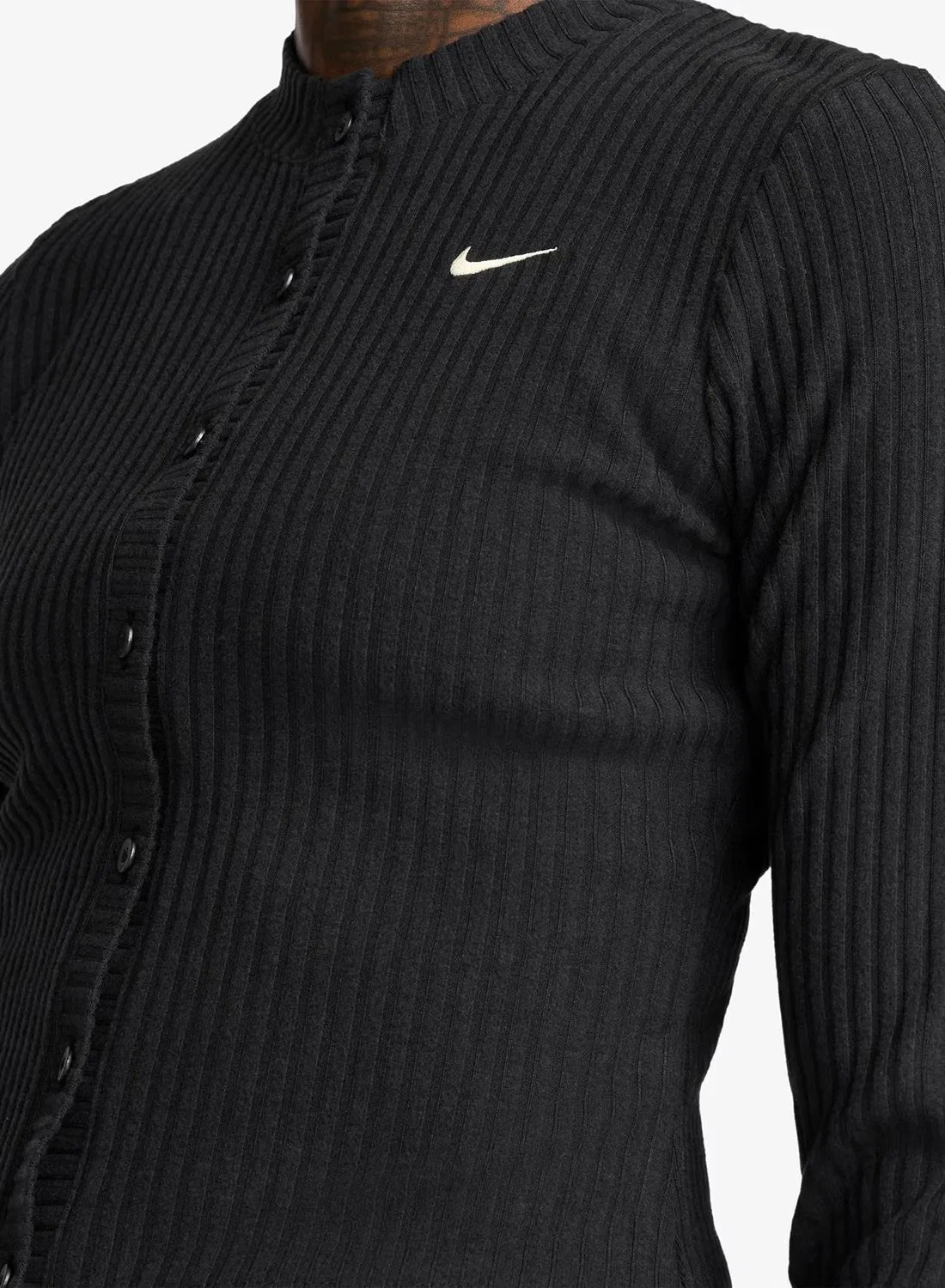 Кардиган в широкую резинку Nike Chill Knit, черный — фото 3