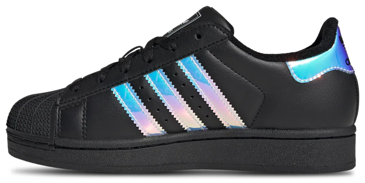 Кроссовки для девочек Superstar II Adidas, цвет Black/Halo Blue — фото 2