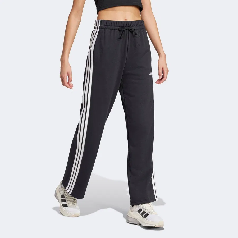 Женские спортивные штаны adidas Essentials 3 Stripes Open Hem French Terry, Черный — фото 2