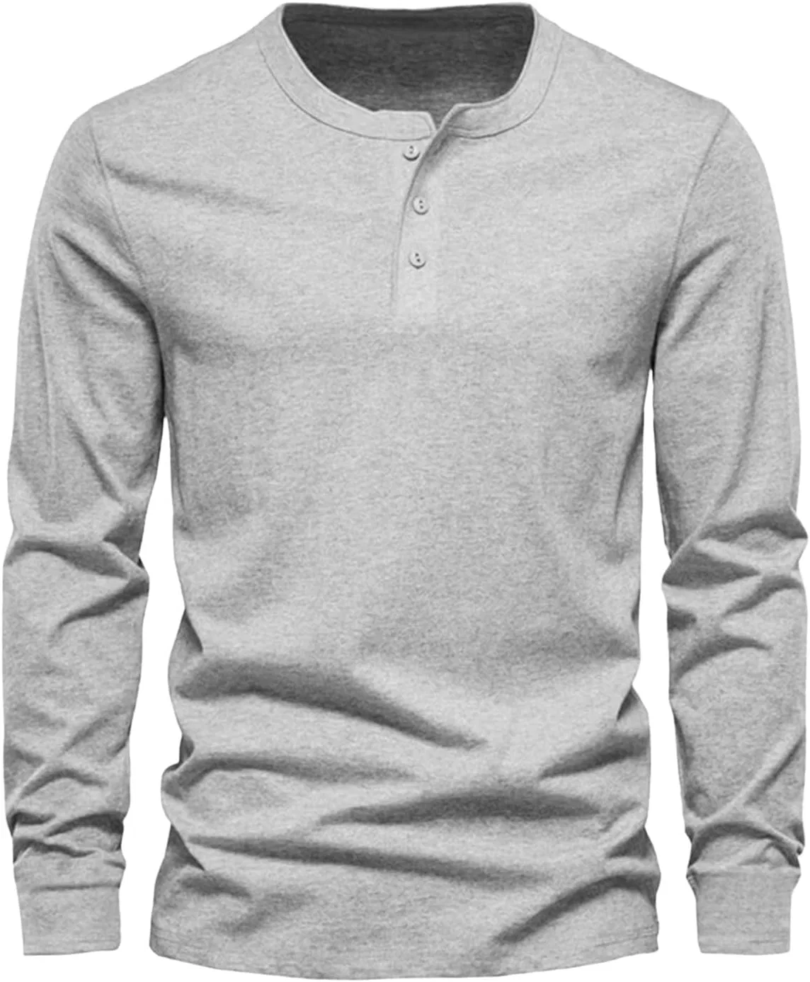 Мужская футболка поло с тремя пуговицами Henley, Gray