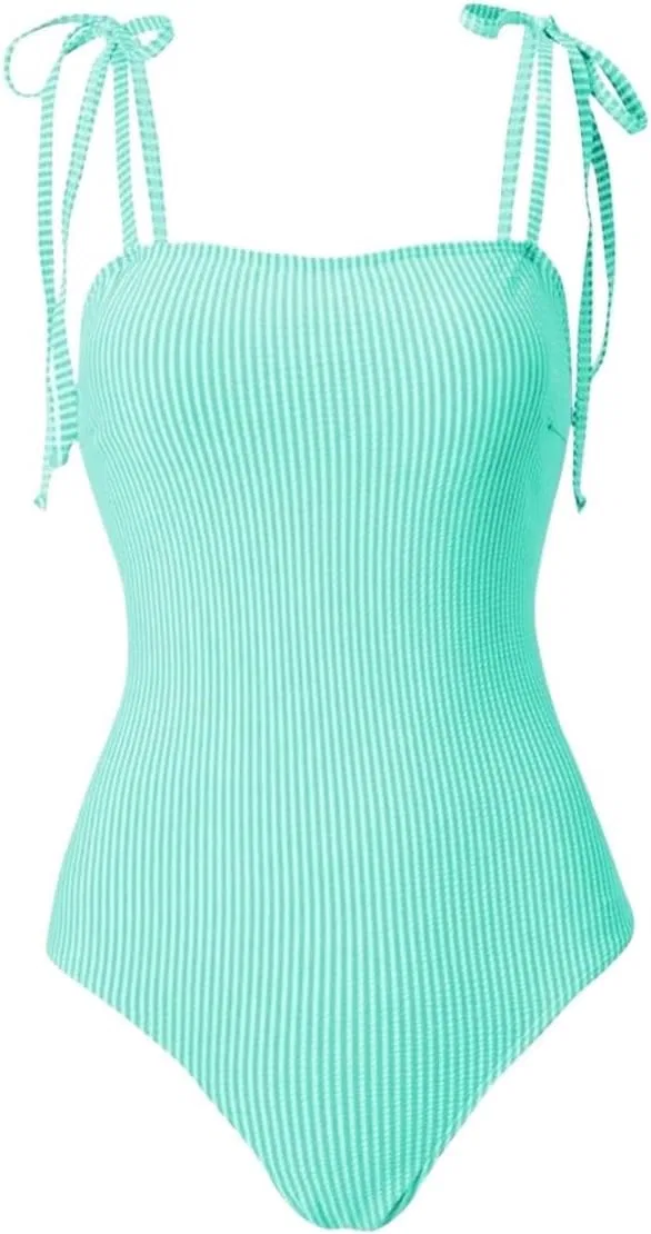 Женский слитный купальник монокини со спиральными бретелями, Mint Green