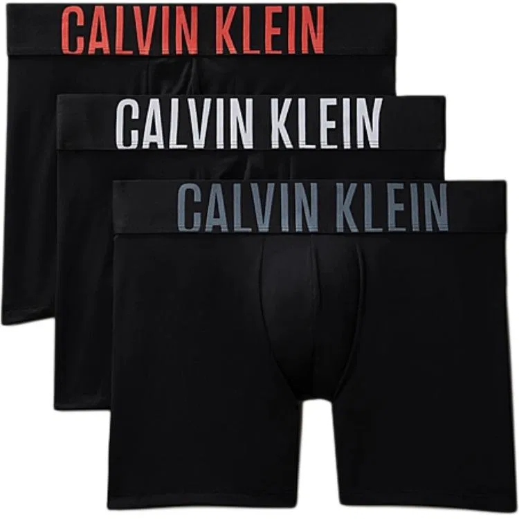 Мужские трусы-боксеры с принтом Calvin Klein, Black 3 Pack