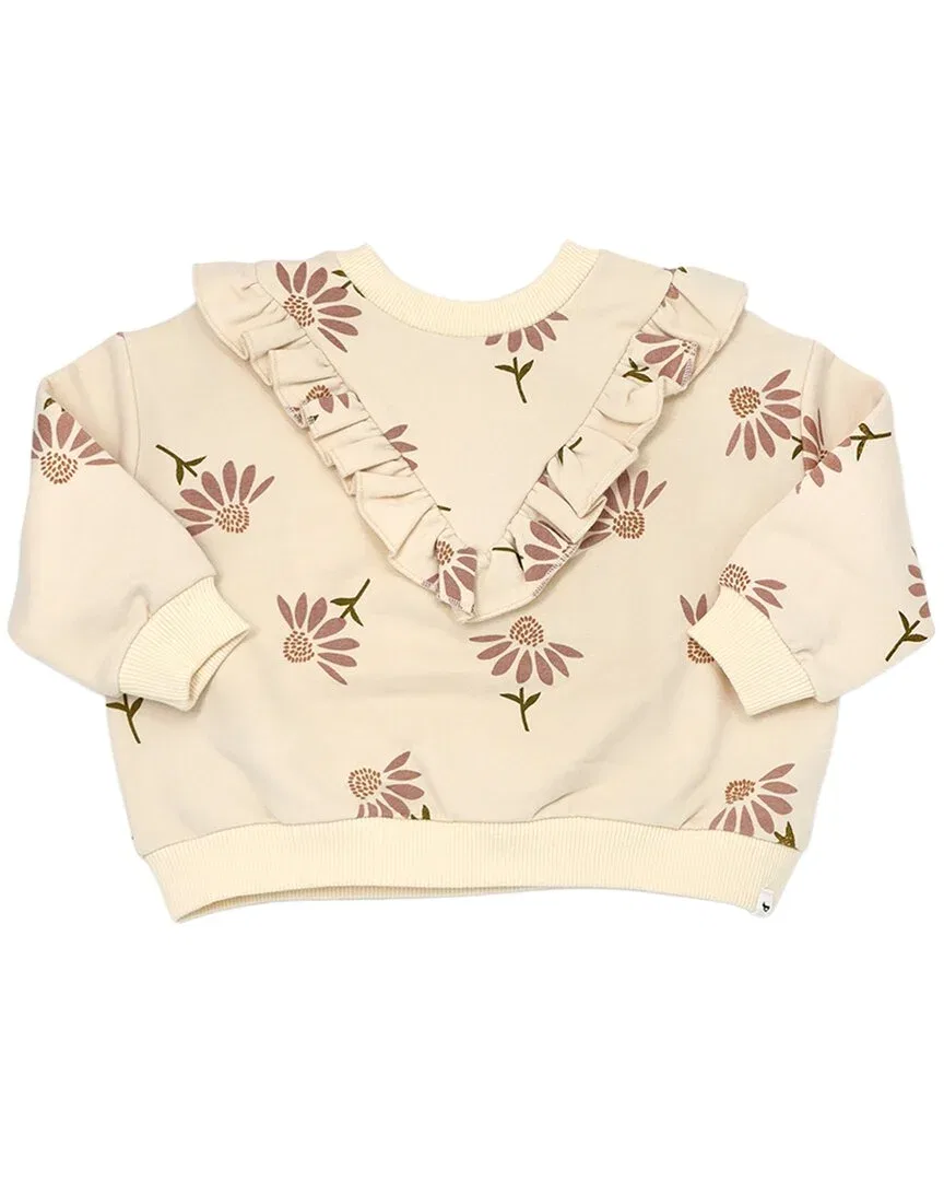 Детский свитшот для девочек с принтом Cone Flowers Print oh baby!, White — фото 2