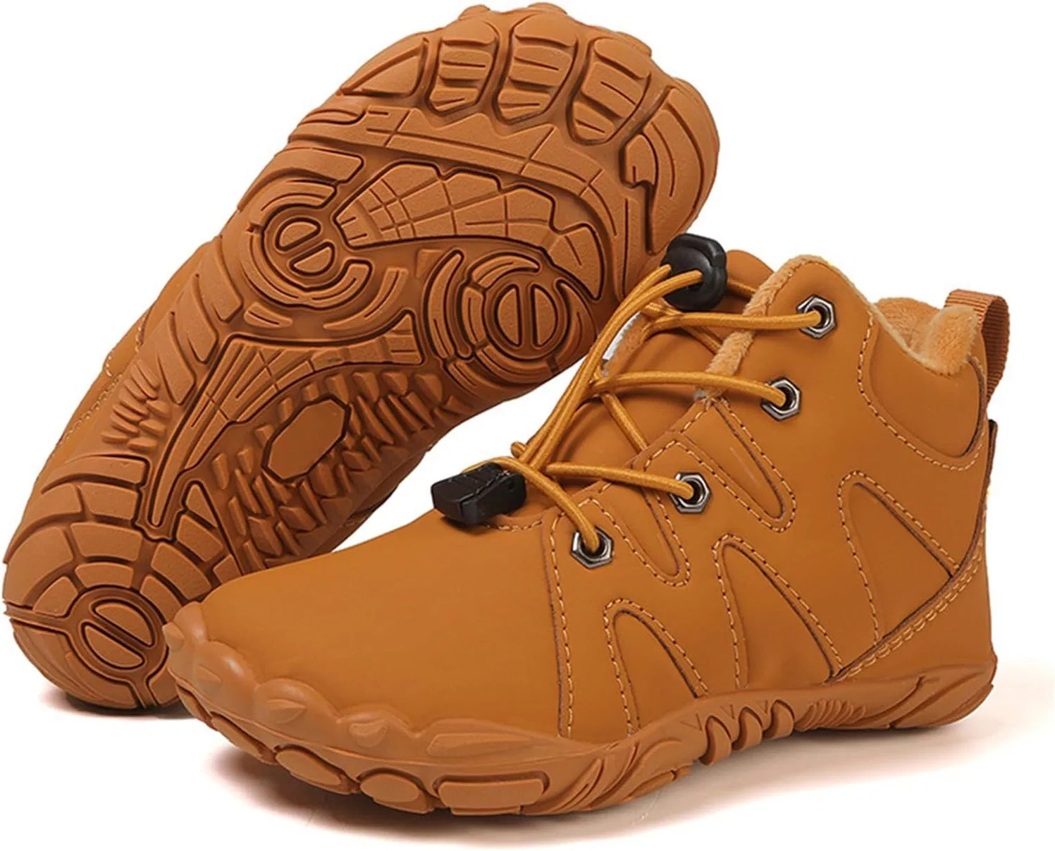 Детские зимние ботинки для мальчиков и девочек с принтом Barefoot Boots, Yellow — фото 4