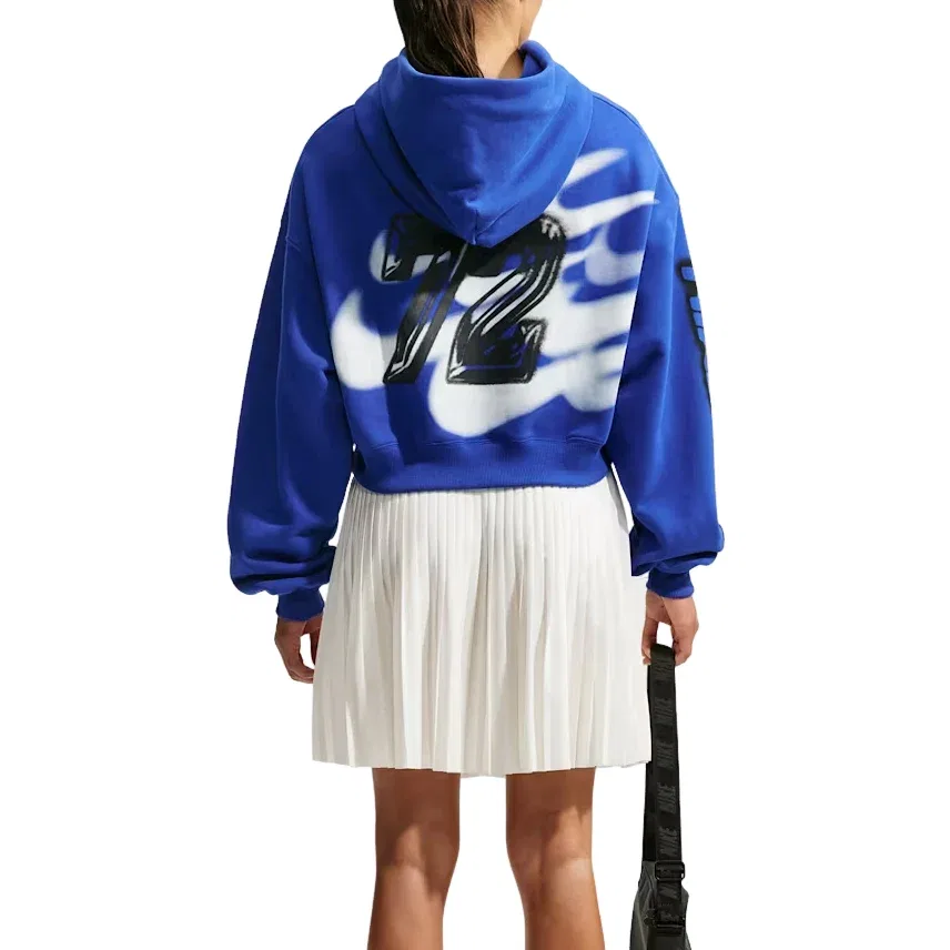 Женское худи Studio Fleece Medium Weight Cropped Oversized Hoodie 'Old Royal Sail' Nike, Old Royal/Sail — фото 3