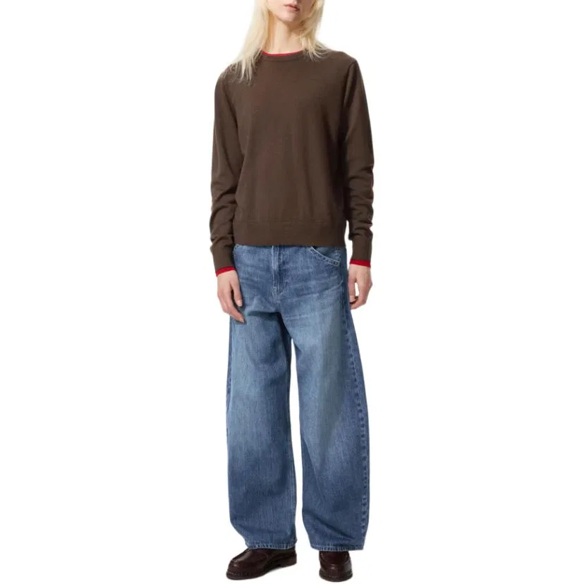 Женский свитер с круглым вырезом Dark Brown UNIQLO, Темно-коричневый — фото 3