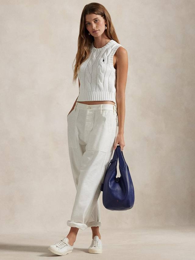 

Майка из кабельного трикотажа Ralph Lauren, белый