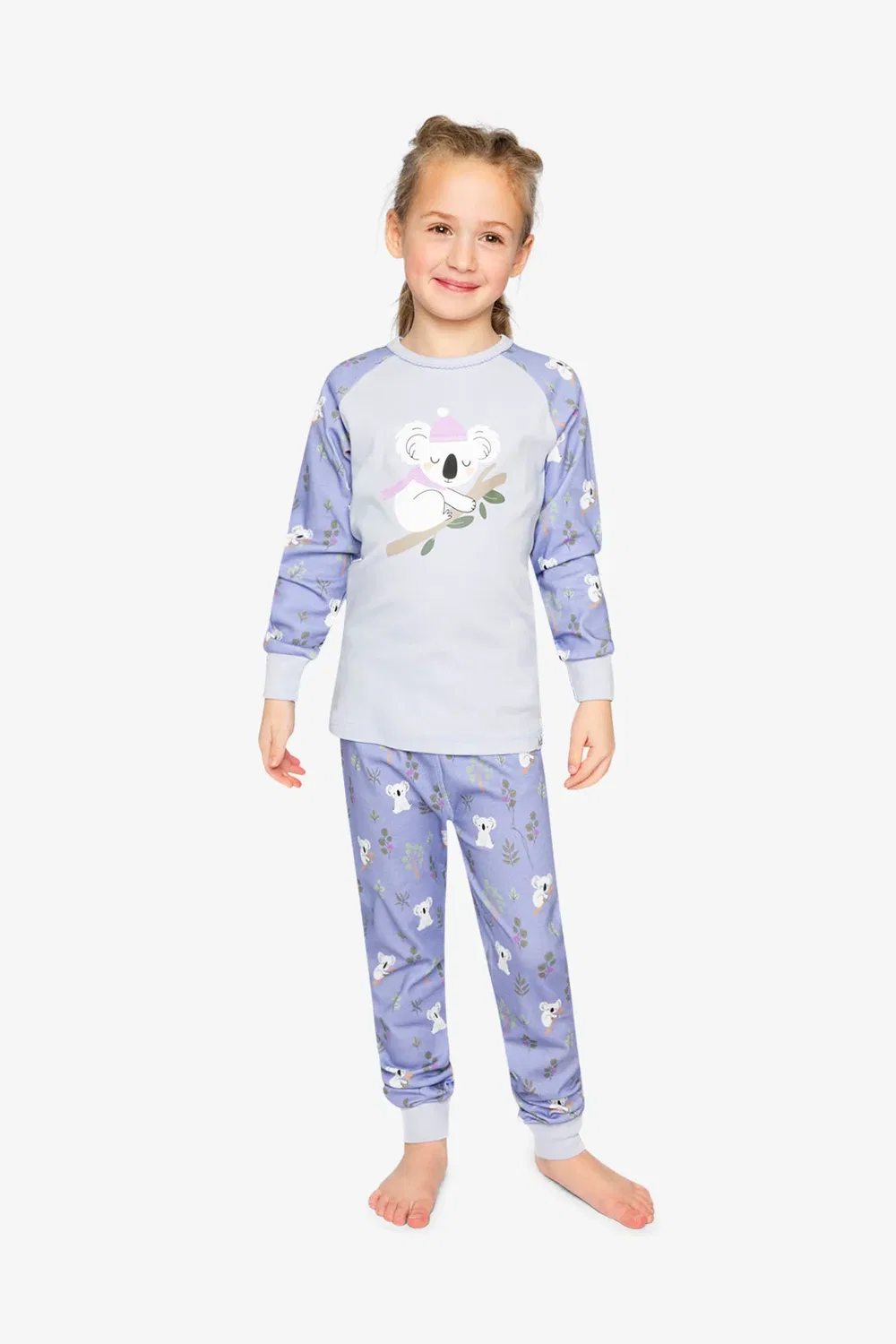 Детский комплект пижамы из органического хлопка с принтом Deux par Deux, Purple Koala Print — фото 2