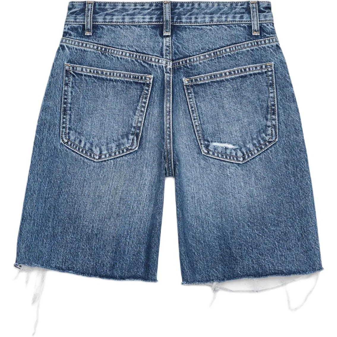 Женские джинсовые шорты прямого кроя Sea Blue ZARA, Sea Blue — фото 3