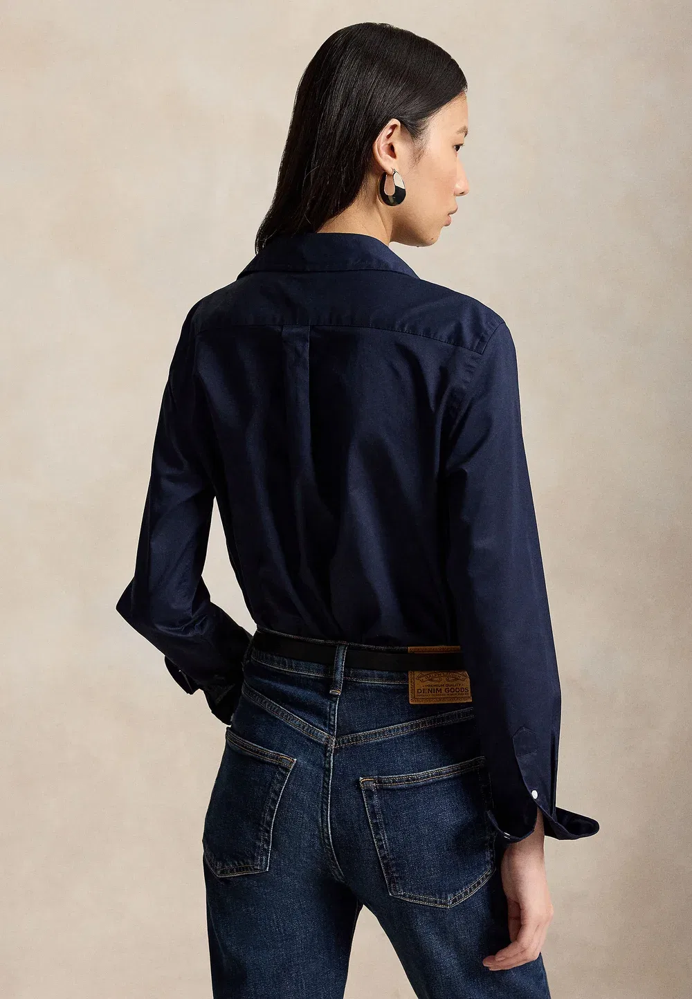 Классическая рубашка из хлопкового твила - блузка на пуговицах Polo Ralph Lauren, Hunter Navy — фото 3