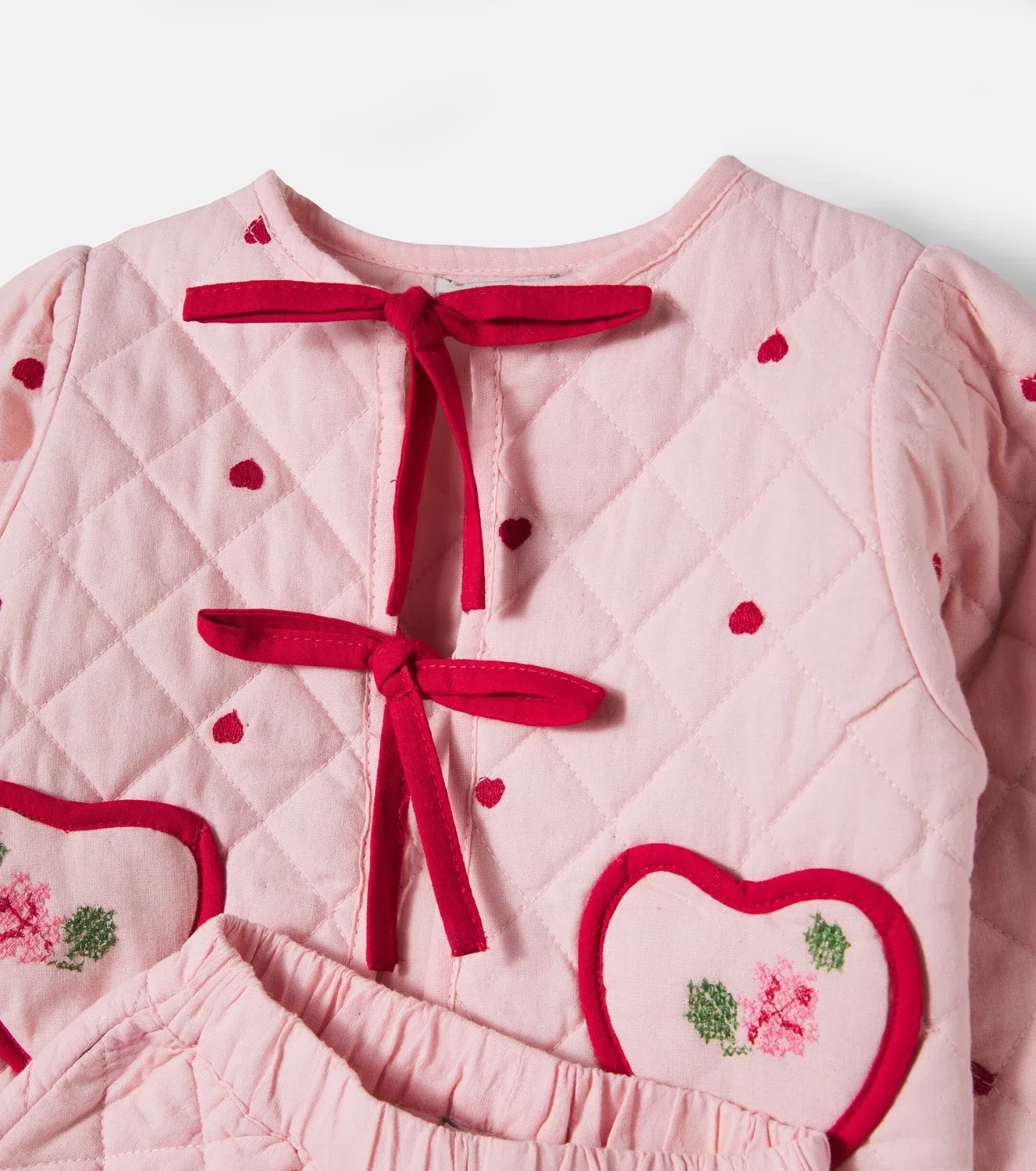 Комплект из стеганой куртки и брюк из хлопка Baby Rose Bebe Organic, розовый — фото 3