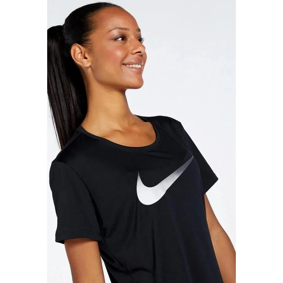 Женская футболка с принтом Dri Fit Tee Training Running Tee Nike, Черный — фото 3