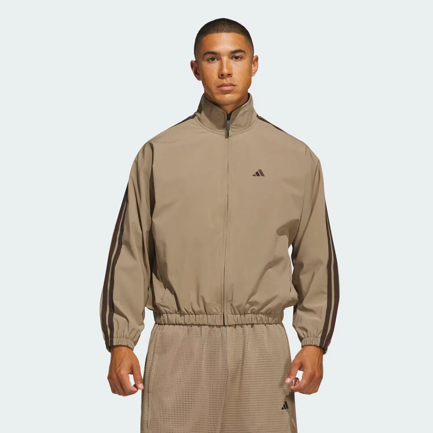 Куртка свободного кроя Basketball Woven Track Adidas Performance, Khaki Six — фото 3