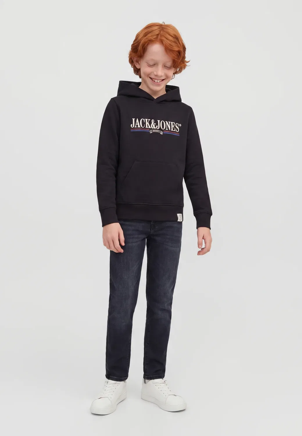 Худи с графическим принтом Jorfrederiksberg Jack & Jones Junior, Black