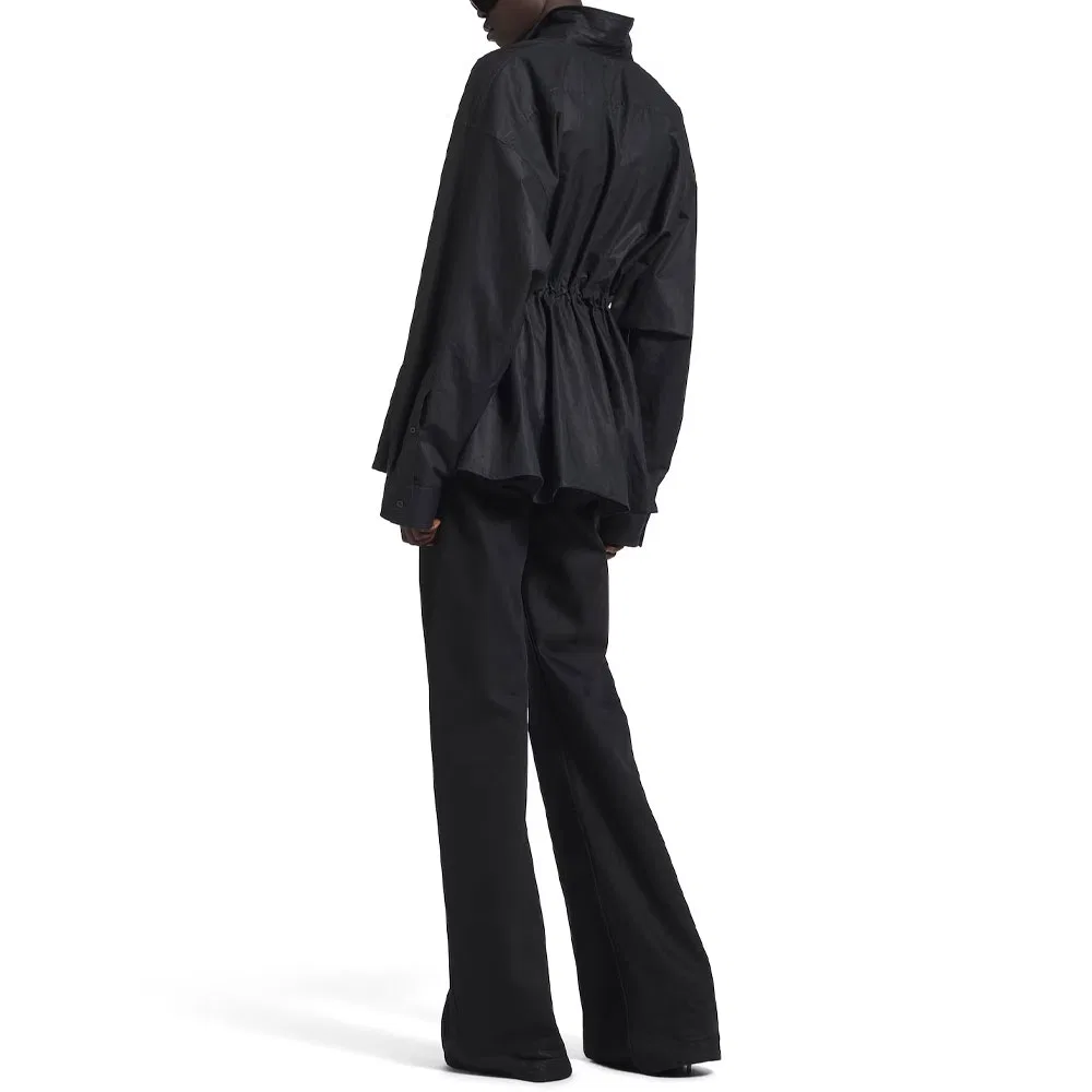 Женское платье-рубашка с эффектом песочных часов Black Balenciaga, Black — фото 4