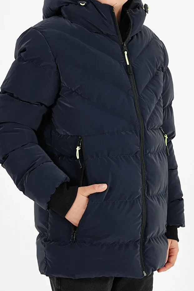 Детское пальто для девочек с капюшоном Civiltipolo, Navy Blue — фото 2