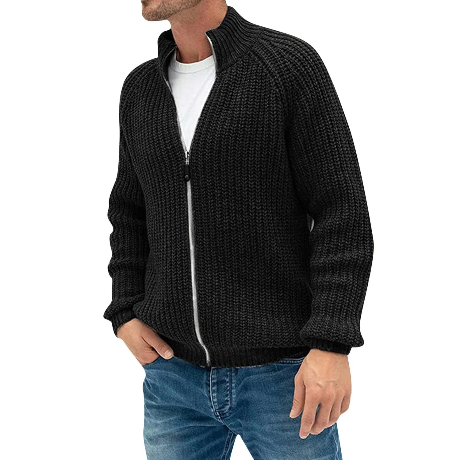 Мужской кардиган на молнии с узором Classic Style, Black