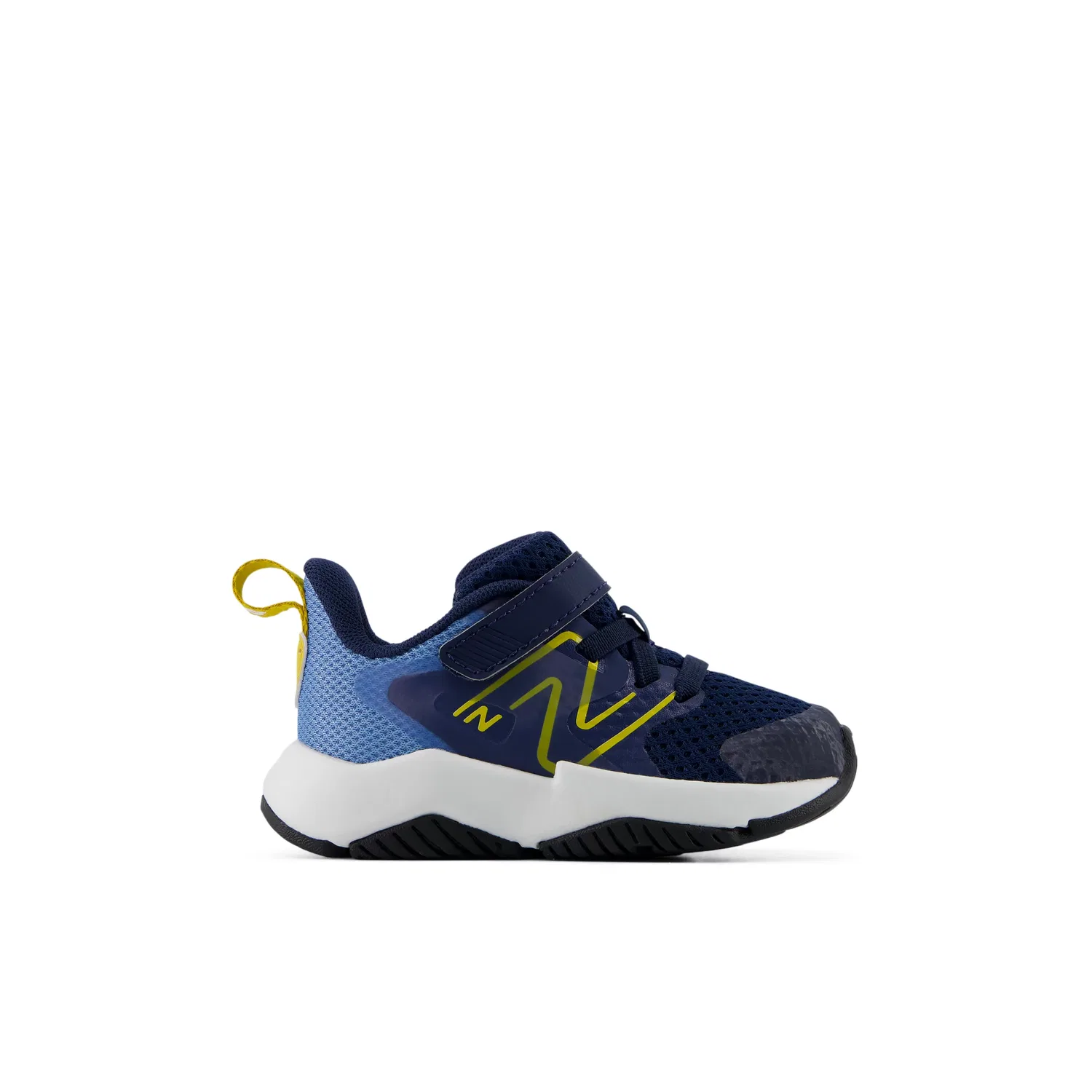 Детские кроссовки на шнурках с верхней застежкой Rave Run v2 New Balance, Analog Blue With Nb Navy And Mars Yellow