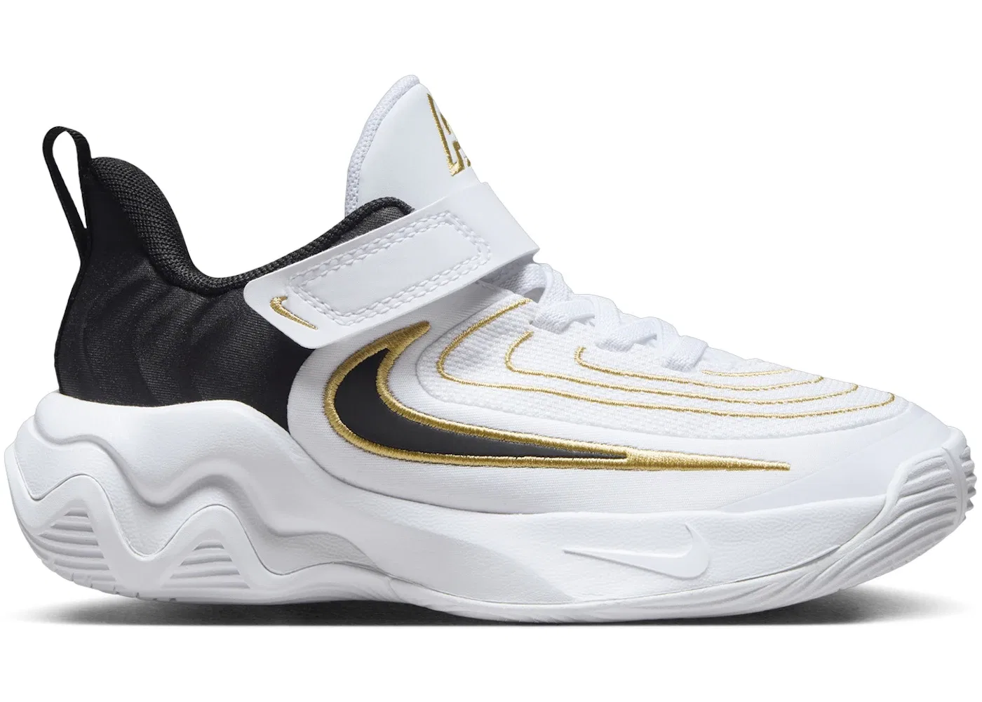 Детские кроссовки для мальчиков с длинным шнурком Nike Giannis Immortality 4 Nike, White Metallic Gold Black