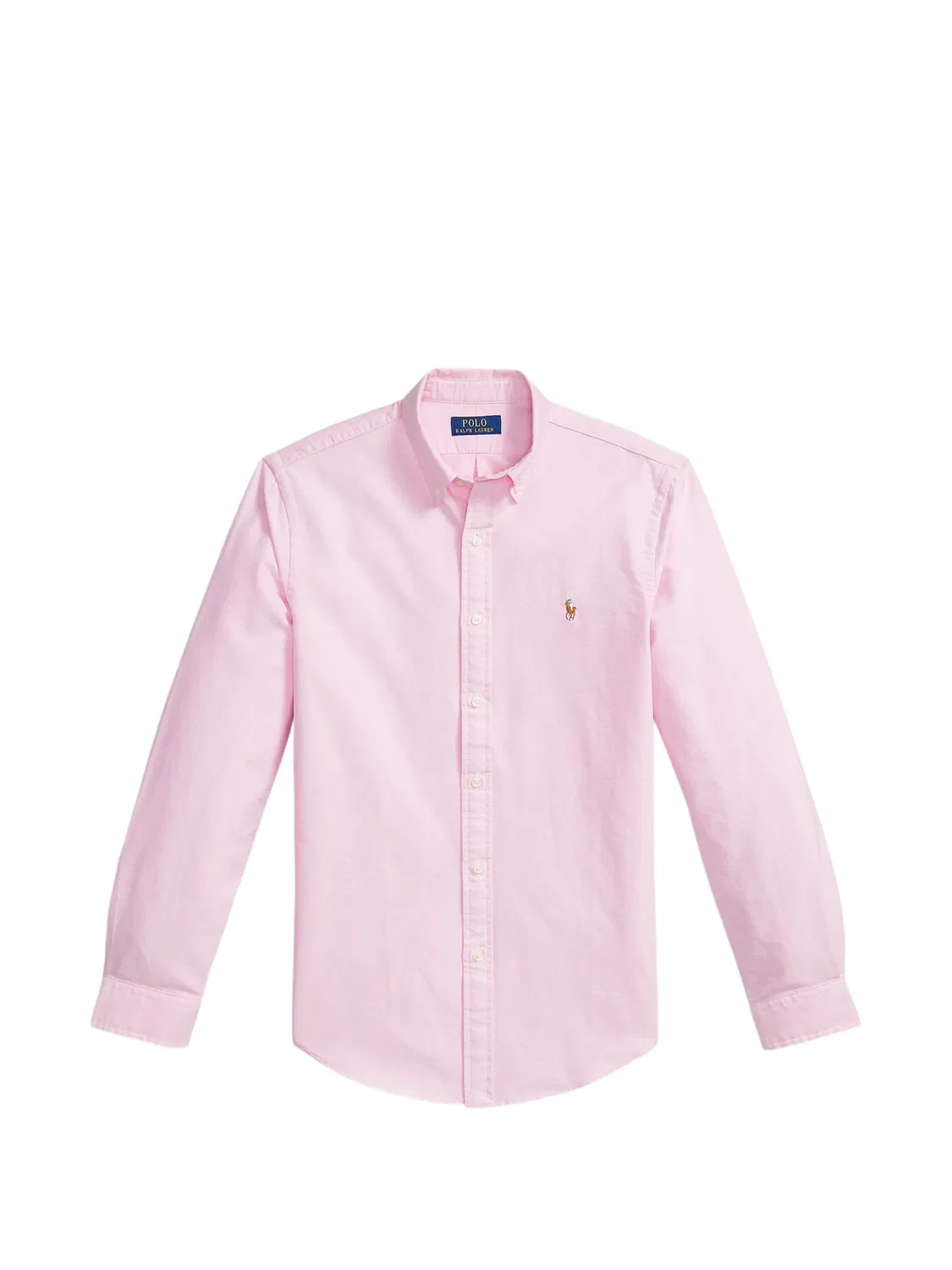 Хлопковая рубашка розового цвета с вышивкой Polo Ralph Lauren, розовый