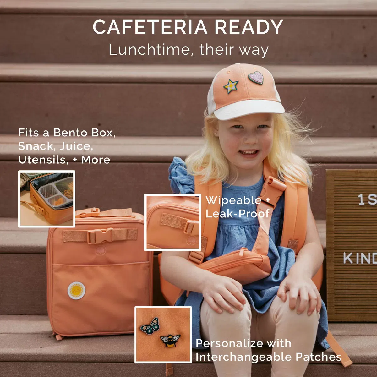 Детский ланч-бокс с патчами, набор с 3 патчами Parker Kids Co., Canary — фото 2