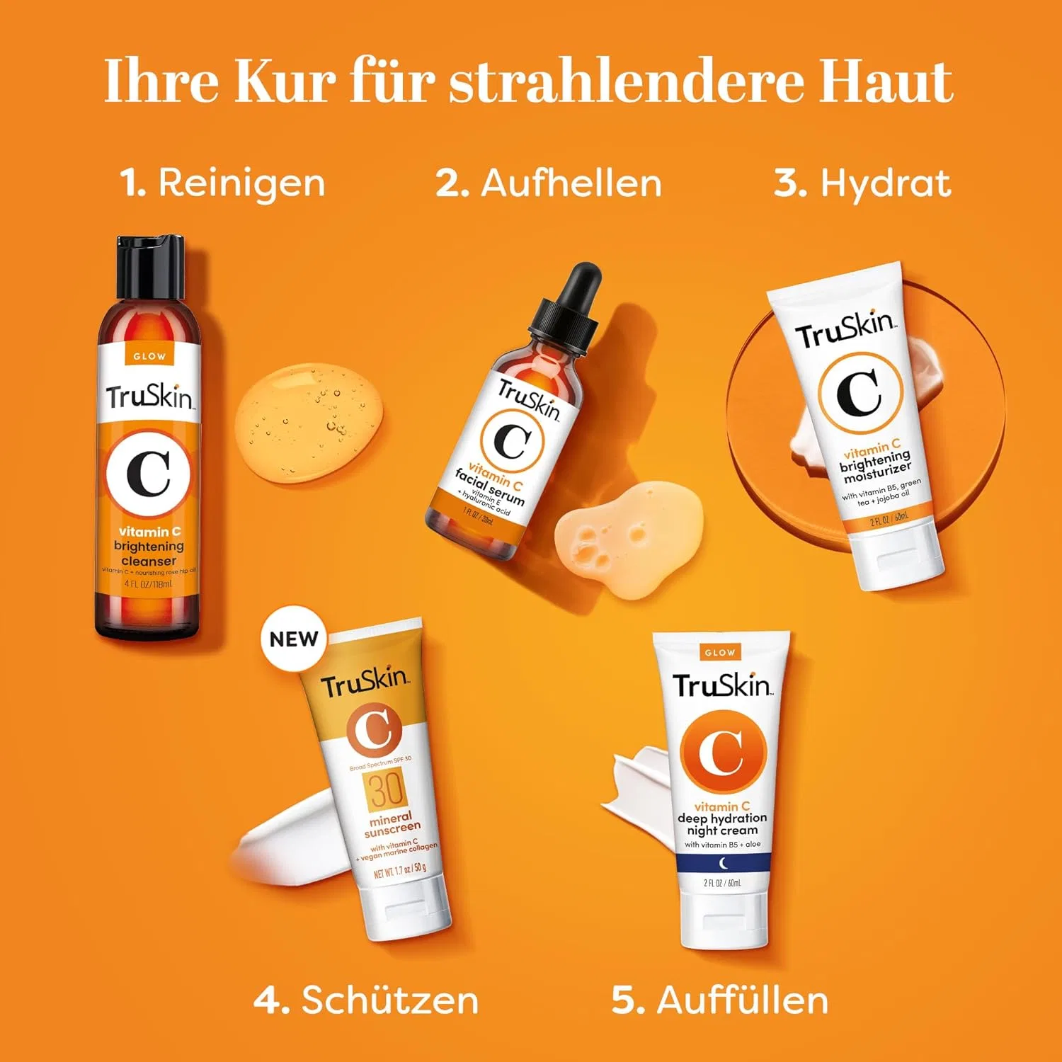Сыворотка для лица с витамином C и гиалуроновой кислотой TruSkin Truskin Naturals — фото 4