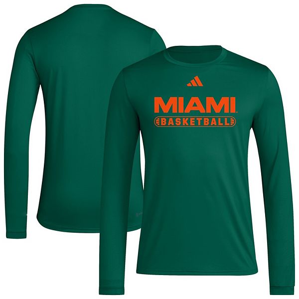 

Мужская зеленая майка Miami Hurricanes с длинным рукавом для разминки Adidas