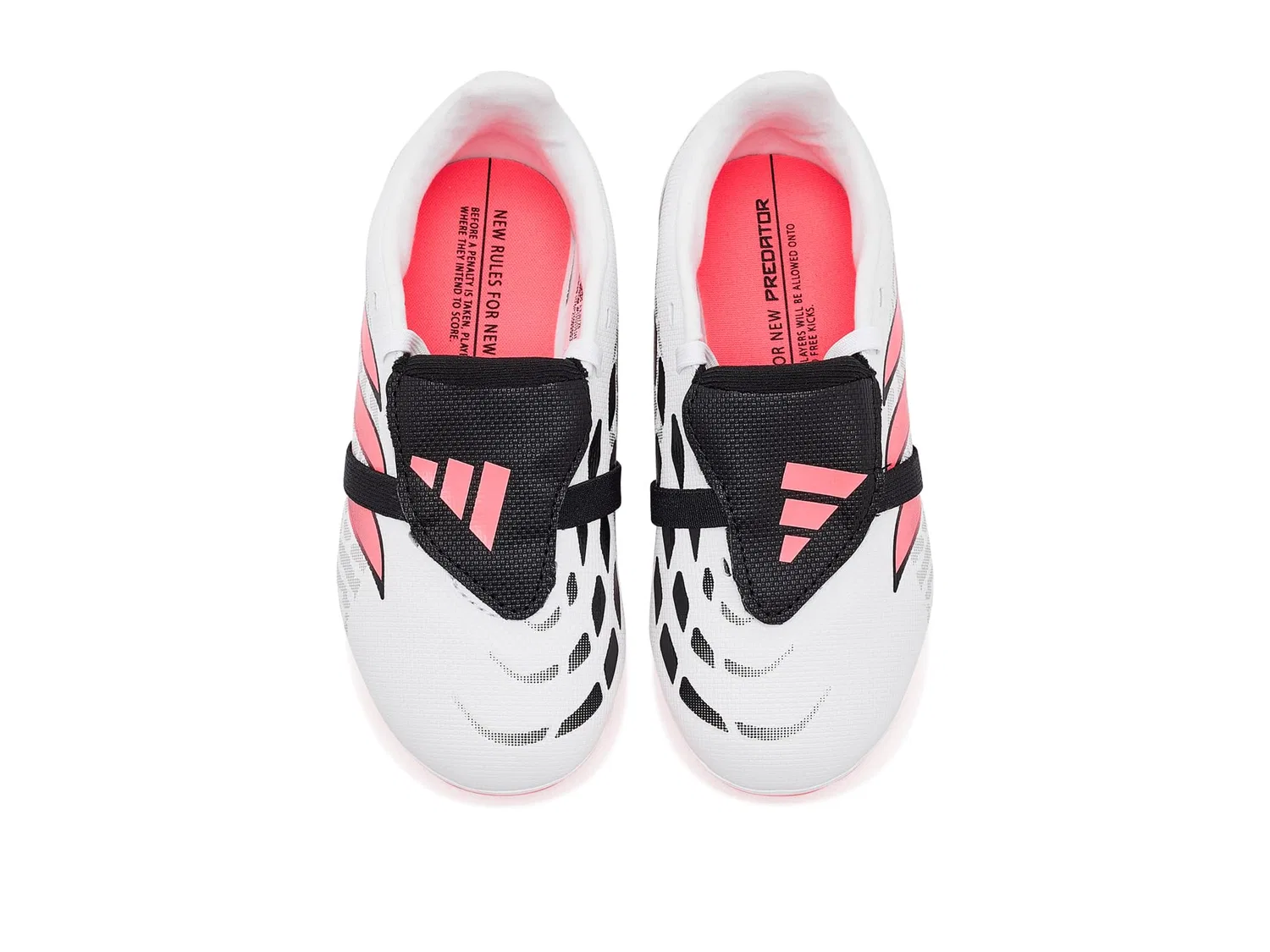 Бутсы Predator Club Fold-Over Tongue Firm/Multi Ground Football Boots (для маленьких и больших детей) Adidas Kids, White/Solar Turbo/Black 1 — фото 3