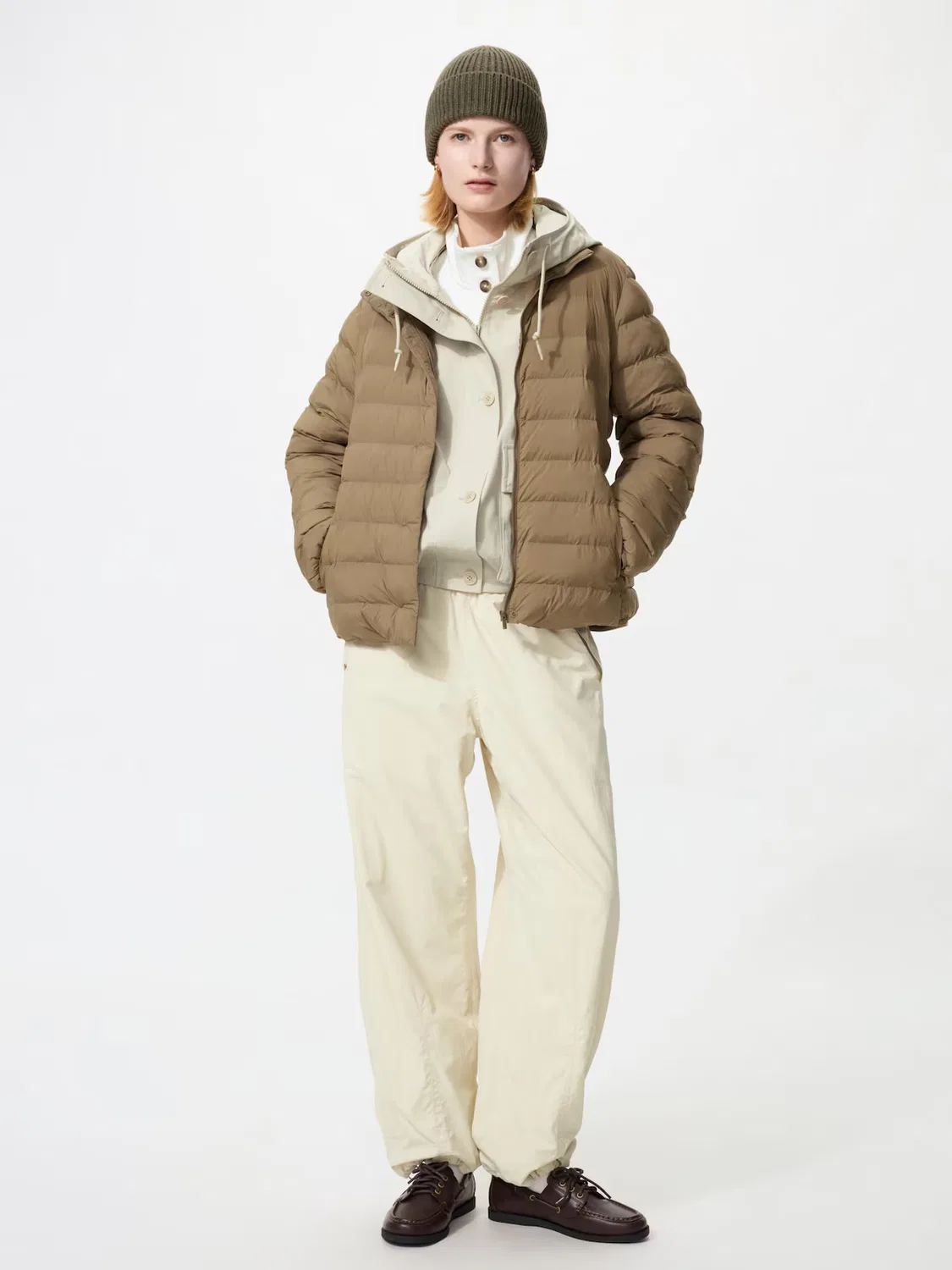 Брюки Uniqlo, теплые и удобные, длинные, натуральный