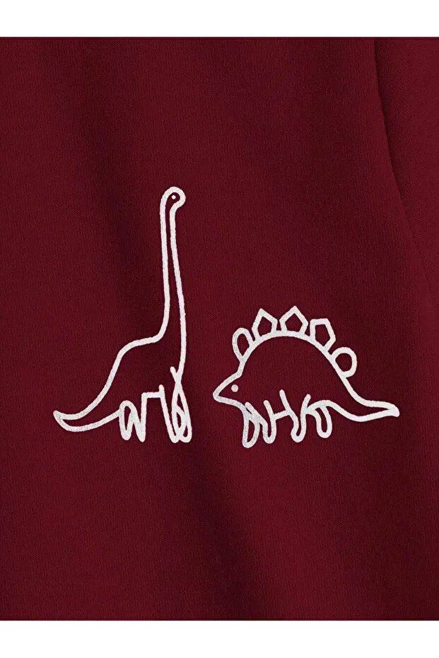 Детская футболка с принтом Giraffe Printed Bymeer, Burgundy — фото 3