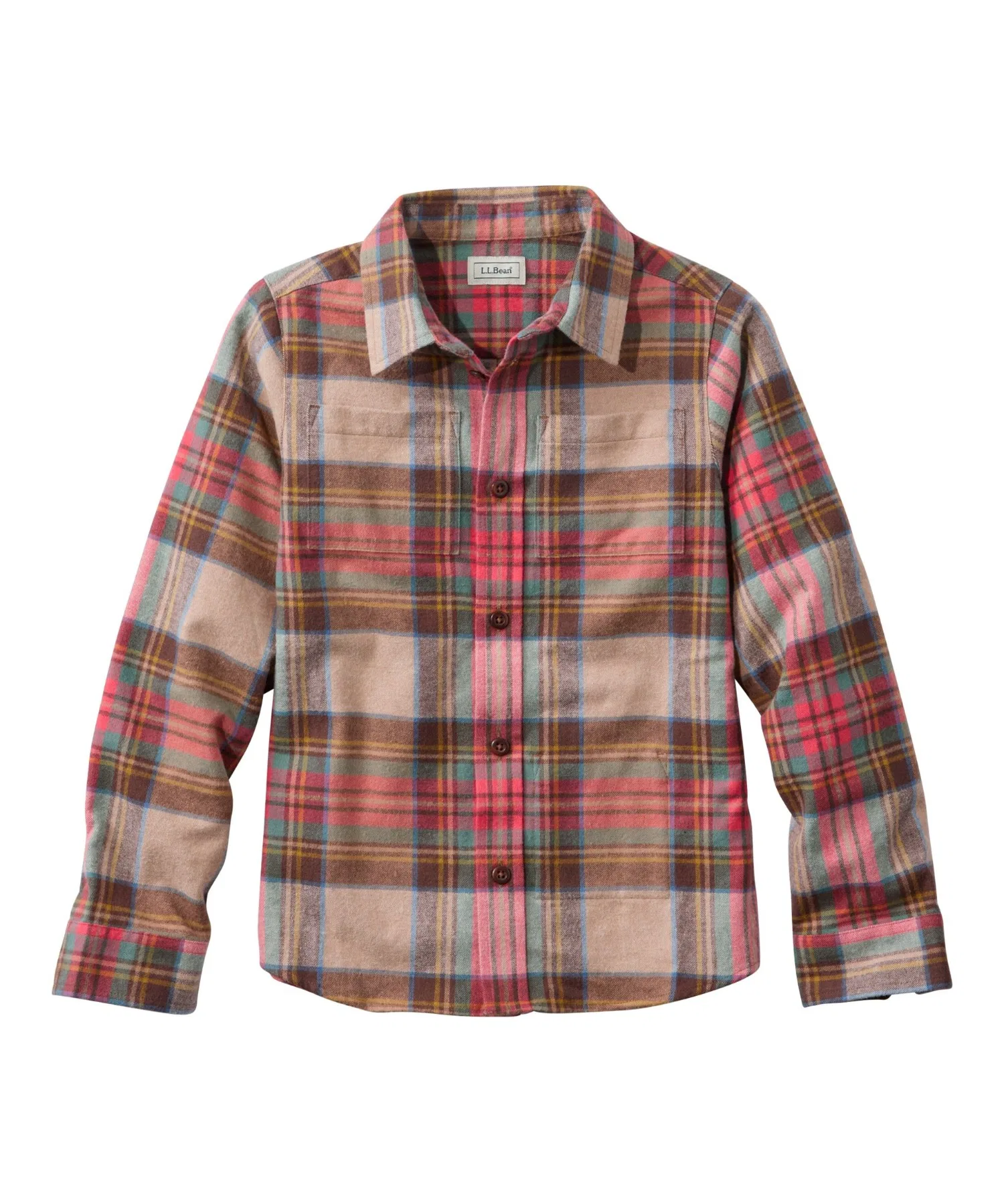 Детская фланелевая рубашка в клетку L.L.Bean коричневая