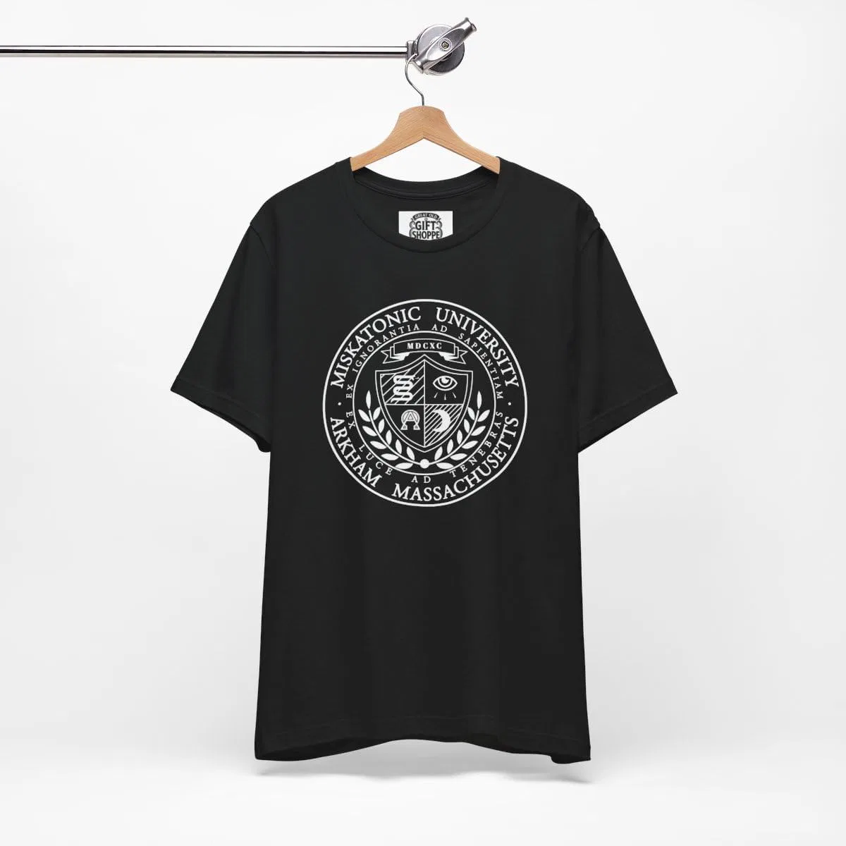 Футболка с принтом Cthulhu Miskatonic University Bella+canvas, Black — фото 2