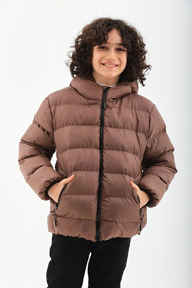 Детская зимняя куртка для девочек с капюшоном Roba Kids, Brown