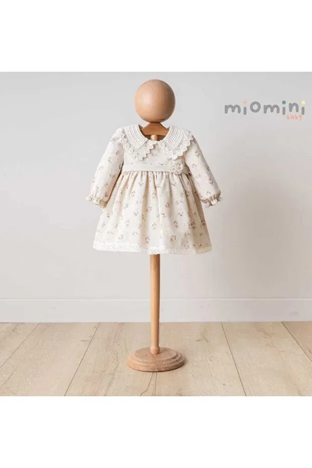 Детское платье для девочек хлопковое My Mio Baby, Beige — фото 2