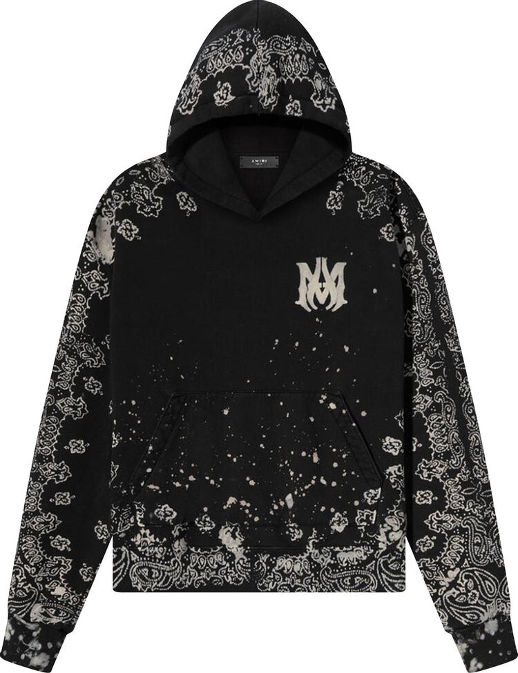 

Худи Amiri Bandana Bleach All Over Hoodie 'Black', черный