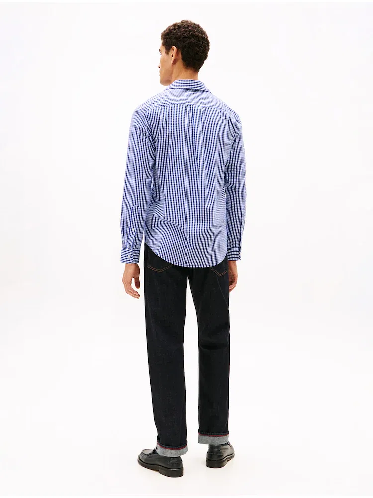 Рубашка с крупной клеткой Flex Poplin Big Gingham, Regular fit TOMMY HILFIGER, Blue — фото 3