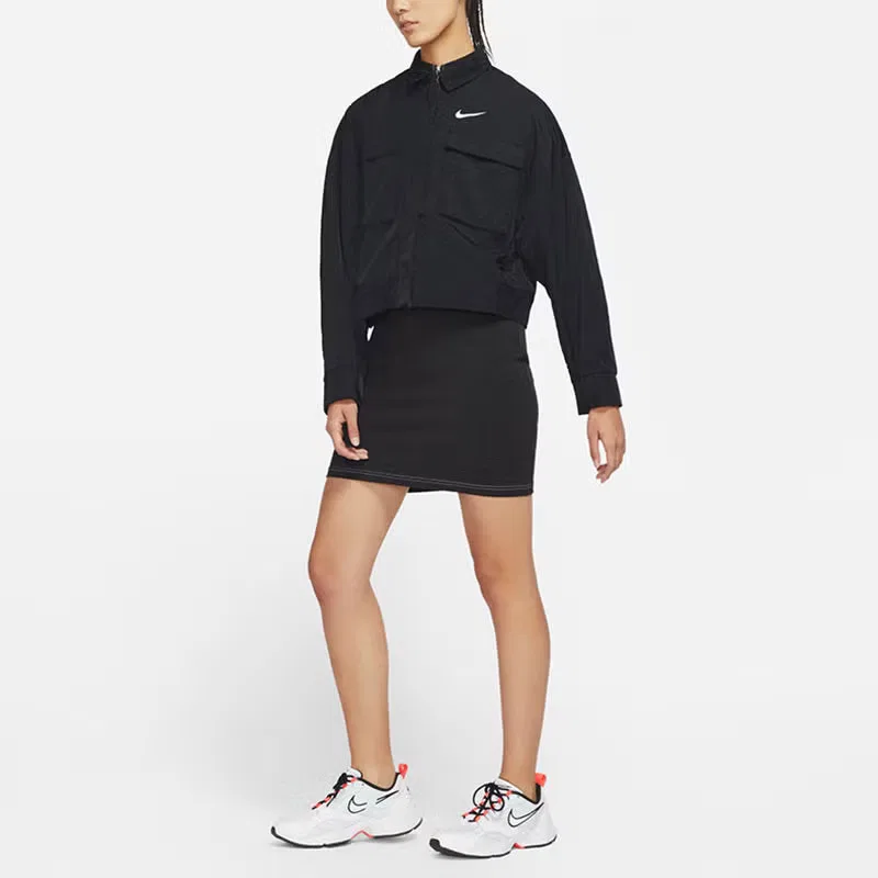 Куртка с большим карманом SS22 Big Pocket Short Jacket Autumn Nike, черный — фото 3