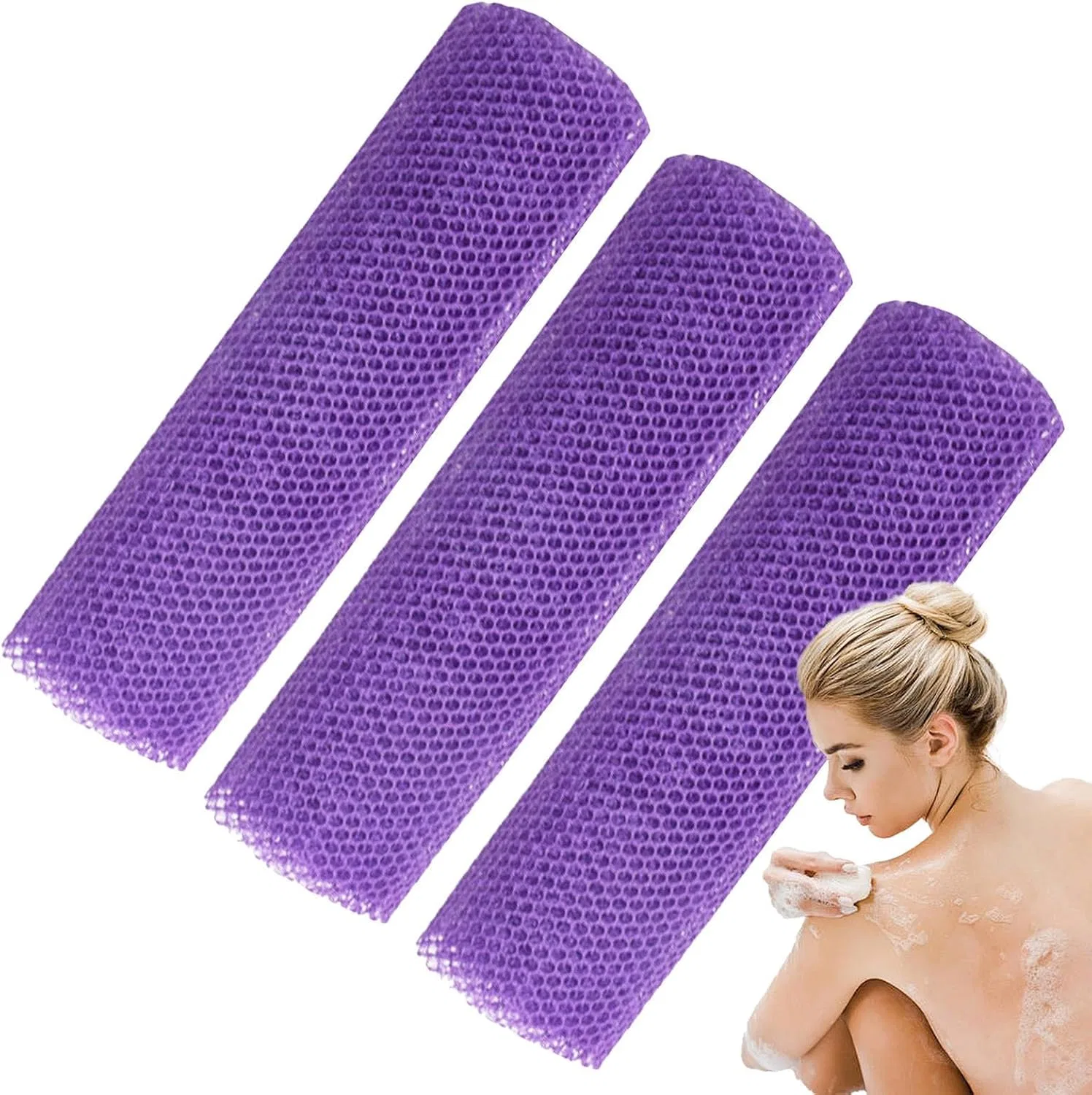 Мочалка для душа Long Mesh Bath Sponge, Purple Generisch