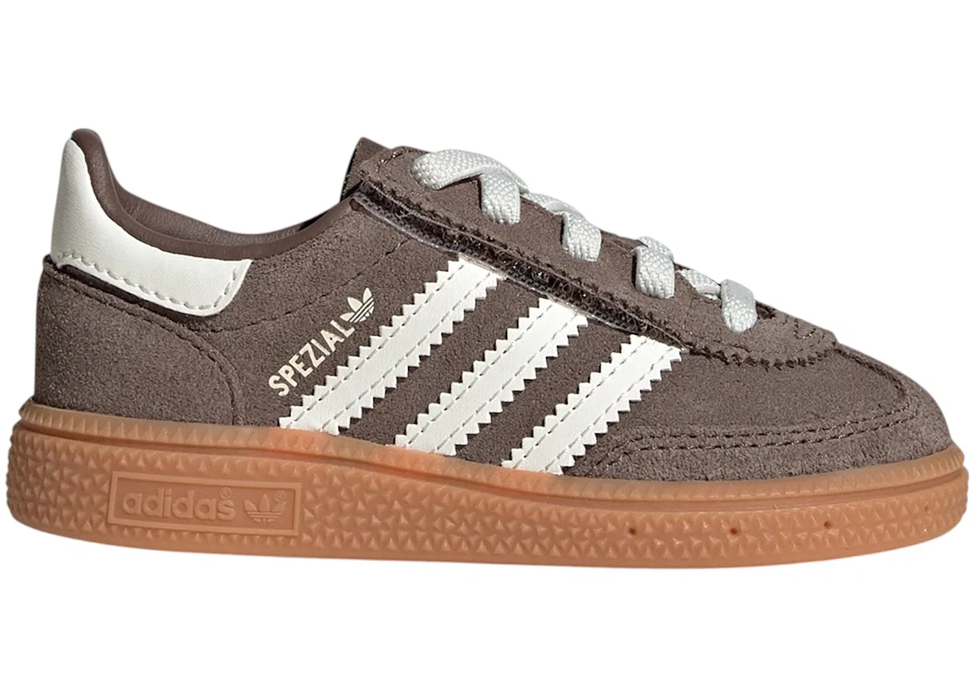 Детские кроссовки с застежкой Adidas Handball Spezial Comfort Closure, Earth Strata Off White Gum