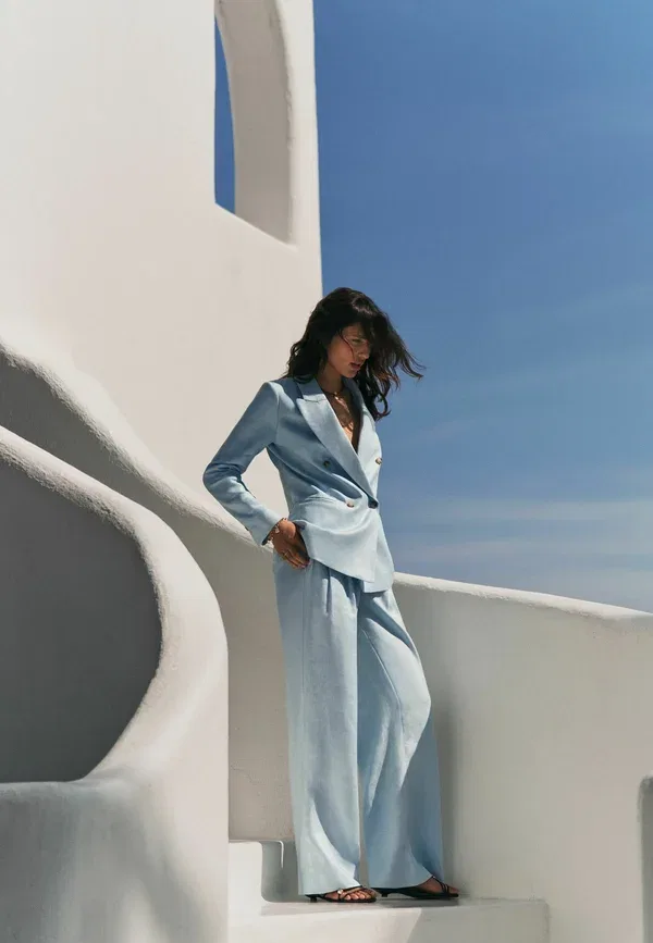 Пиджак двубортный Next pastel blue, голубой