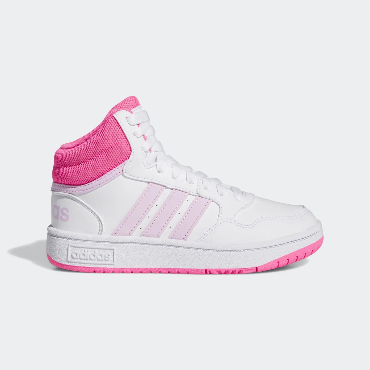 

Баскетбольные кроссовки Adidas Sportswear "HOOPS MID 3.0 K", цвет Cloud White / Orchid Fusion / Lucid Pink