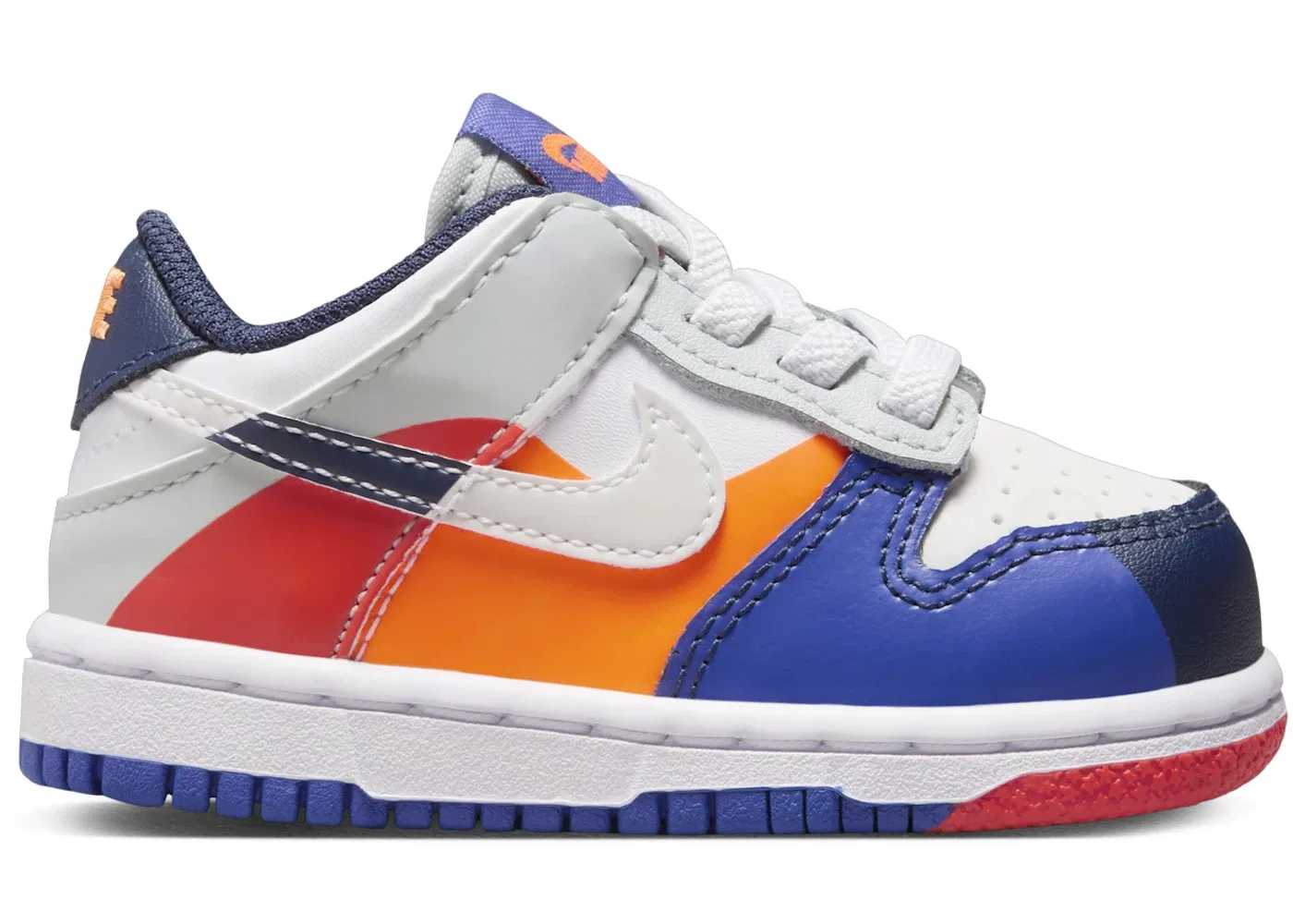 Детские кроссовки с длинным шнурком Nike Dunk Low SE, White Light Silver Midnight Navy White