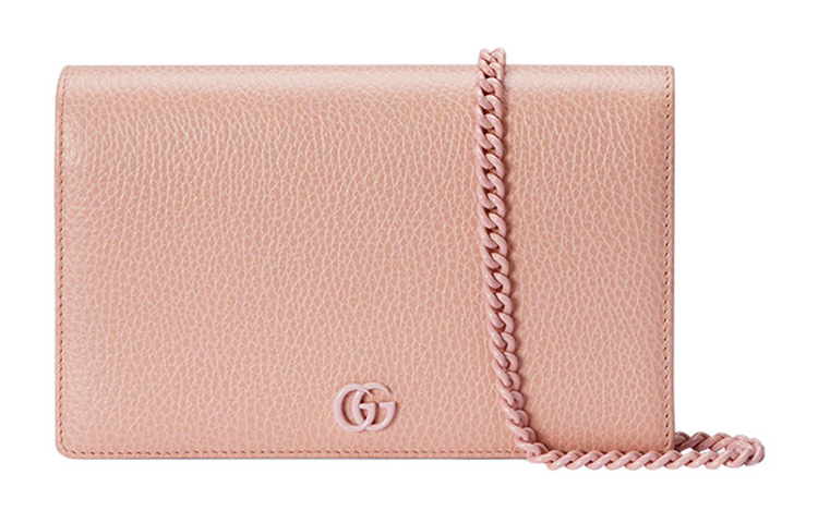 

GUCCI Сумка GG Marmont из кожи, кошелек, через плечо, кроссбоди мини женская светло-розовая