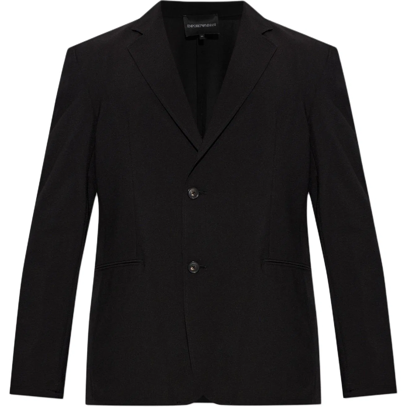Мужской деловой костюм с умеренным воротником, прямой крой, EMPORIO ARMANI, Black