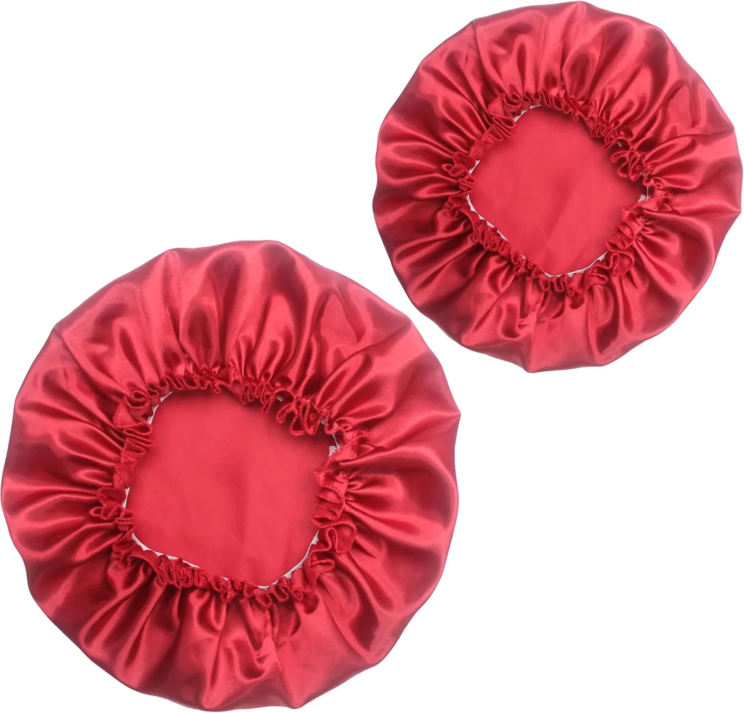 Набор шапочек для душа из сатина, SweetEver, 2 шт., 31/25 см, Wine Red